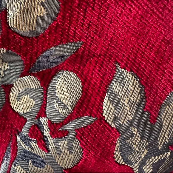 Rare Find! YA-DA Red & Gold Brocade Jacket Velvet Trim Toggle Coat 44 (L/XL) - Picture 5 of 10